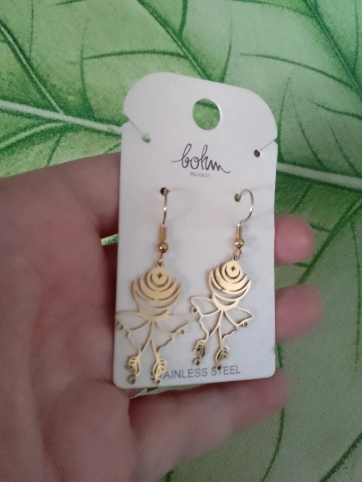 Boucles d'oreilles Bohm acier inoxydable doré